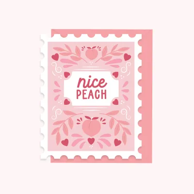 Nice Peach Valentine&#39;s Card- Paper Hearts 