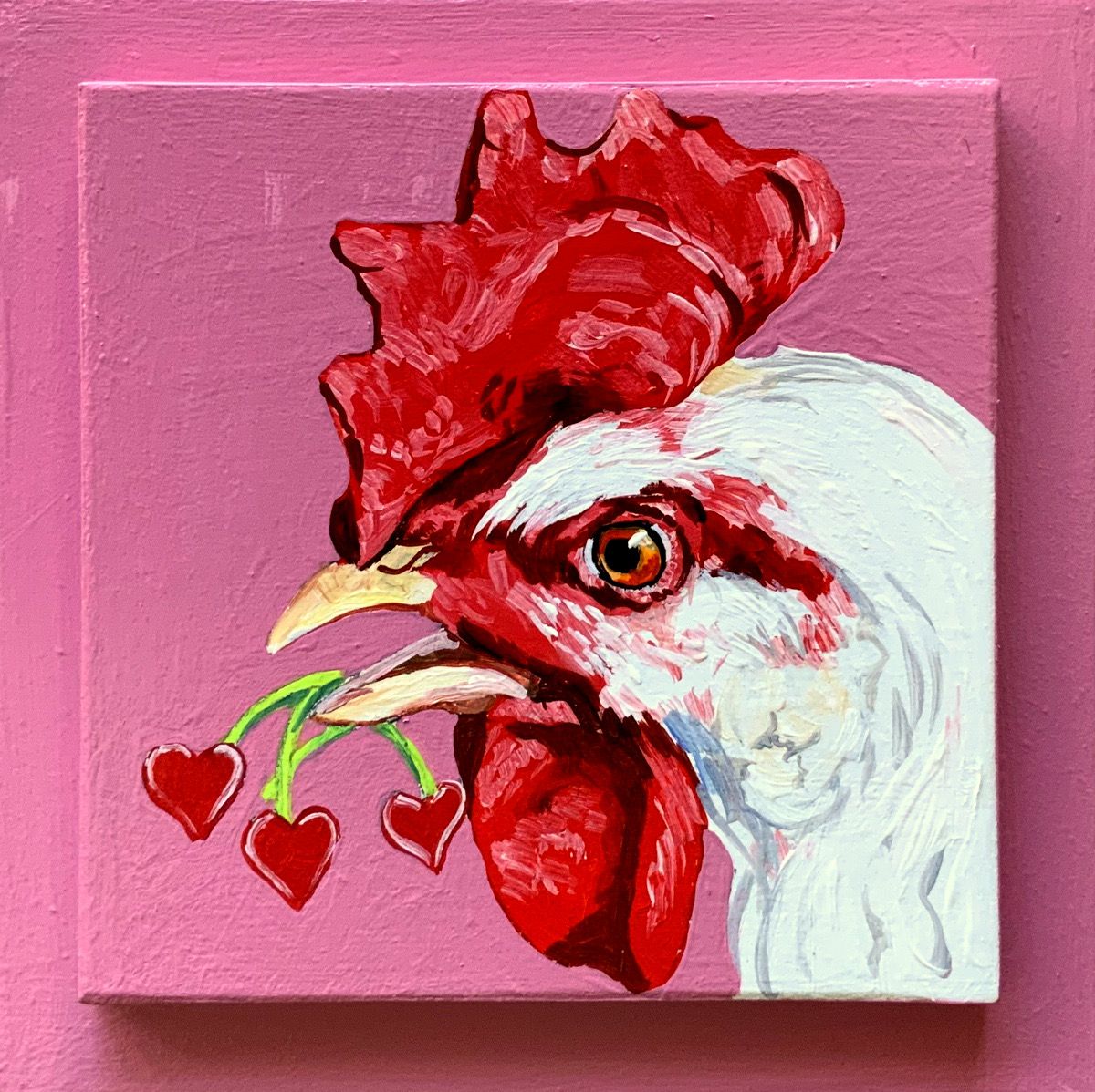 Sylvia the Hen on Pink - Susan Sweet