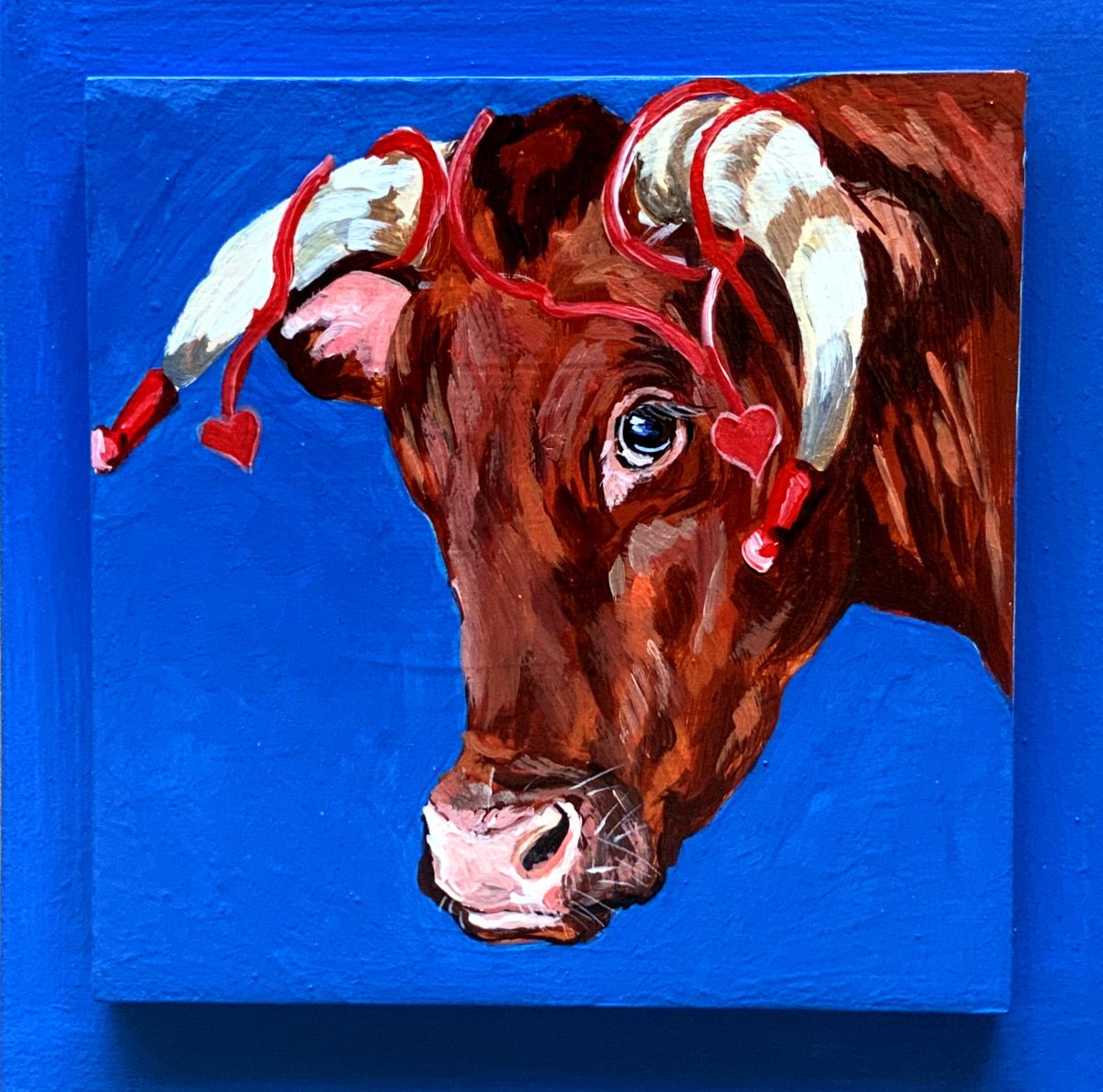 Hollis the Ox on Blue - Susan Sweet