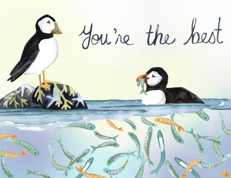 You&#39;re the Best Puffin Card - Sarah Duggan