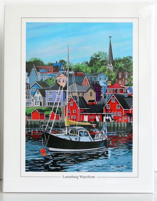 Lunenburg Waterfront Black Yacht Print - Andrew Meredith (8x10)