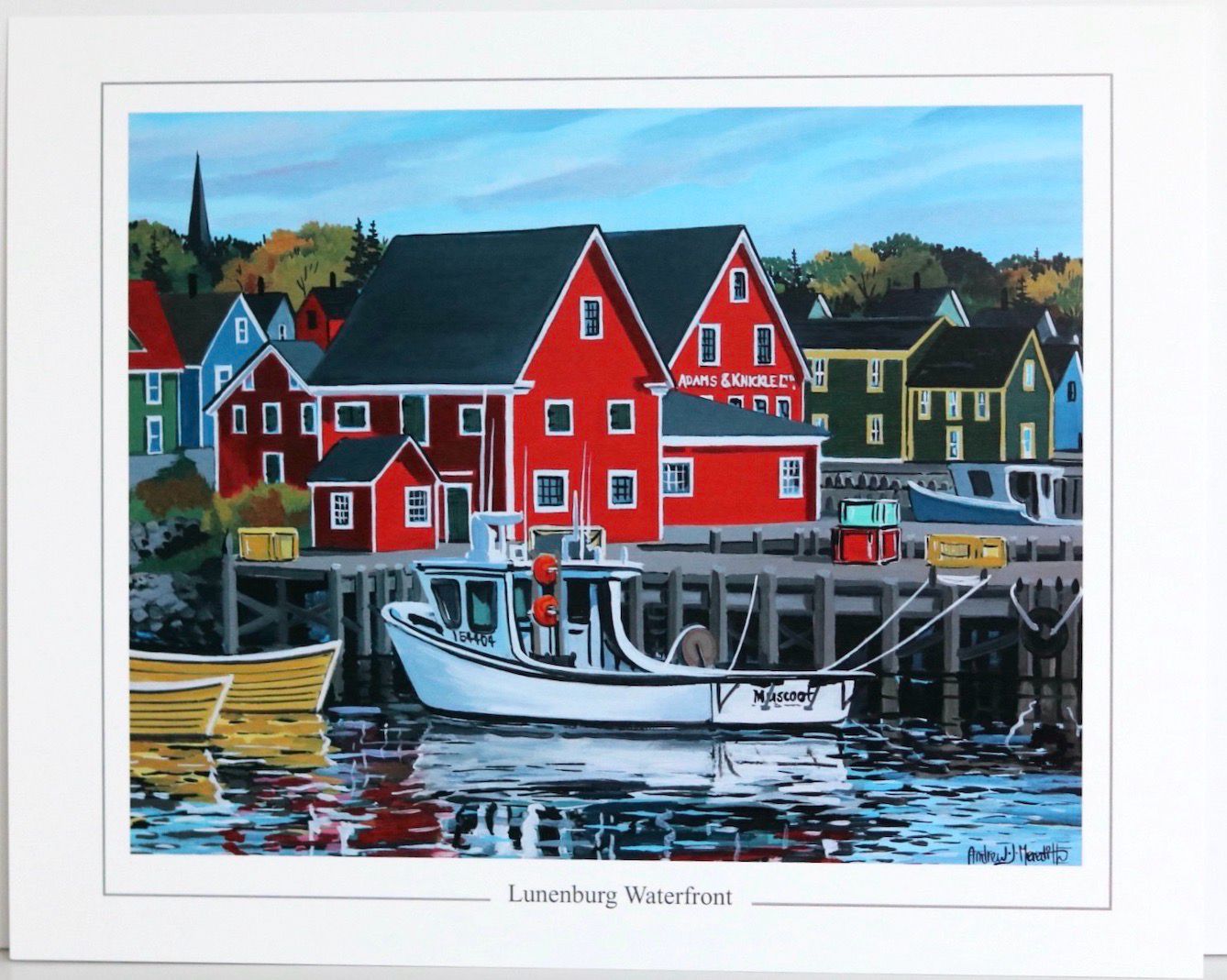 Lunenburg Waterfront White Fishing Boat Print - Andrew Meredith (8x10) Lunenburg Waterfront White Fishing Boat Print - Andrew Meredith (8x10)