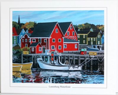 Lunenburg Waterfront White Fishing Boat Print - Andrew Meredith (8x10)