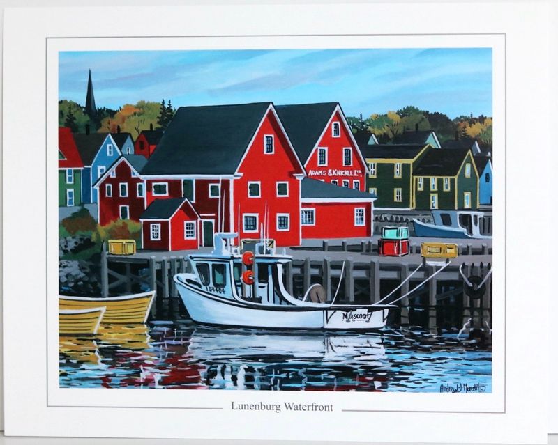 Lunenburg Waterfront White Fishing Boat Print - Andrew Meredith (8x10)