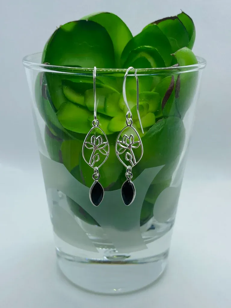 Lotus &amp; Gemstone Earrings - Shy Giraffe