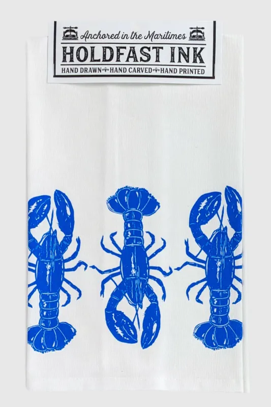 Blue Lobster Trio Tea Towel