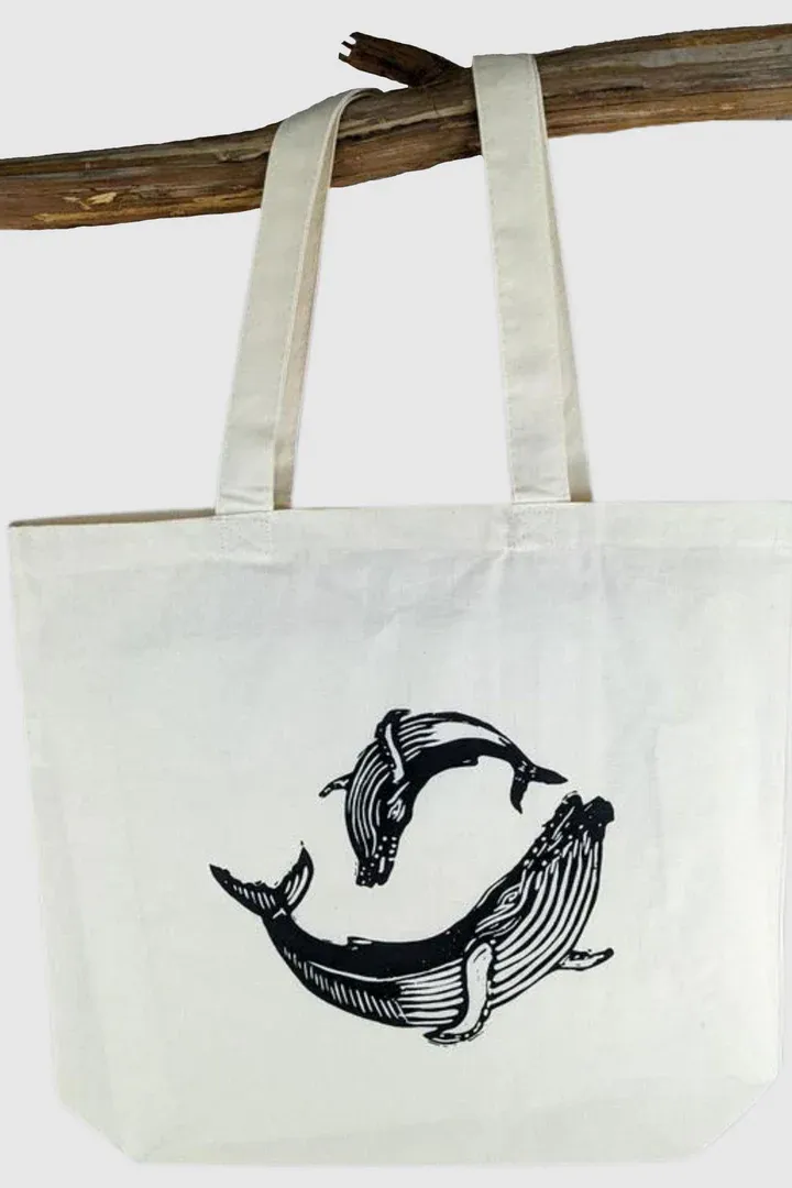 Whale Pair Tote Bag