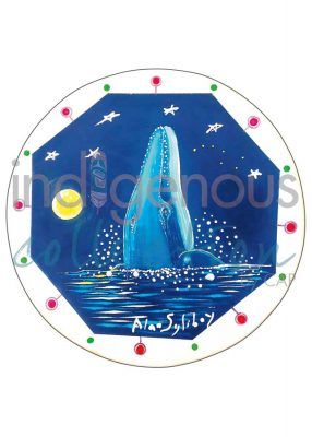 Alan Syliboy- Humpback Breaching on Midnight Sky Card