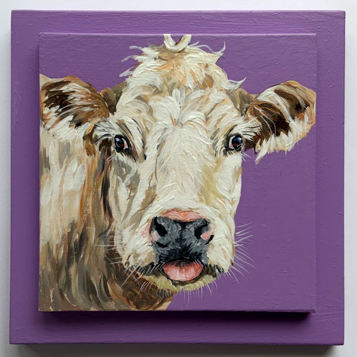 Gabriela the Cow on Purple 