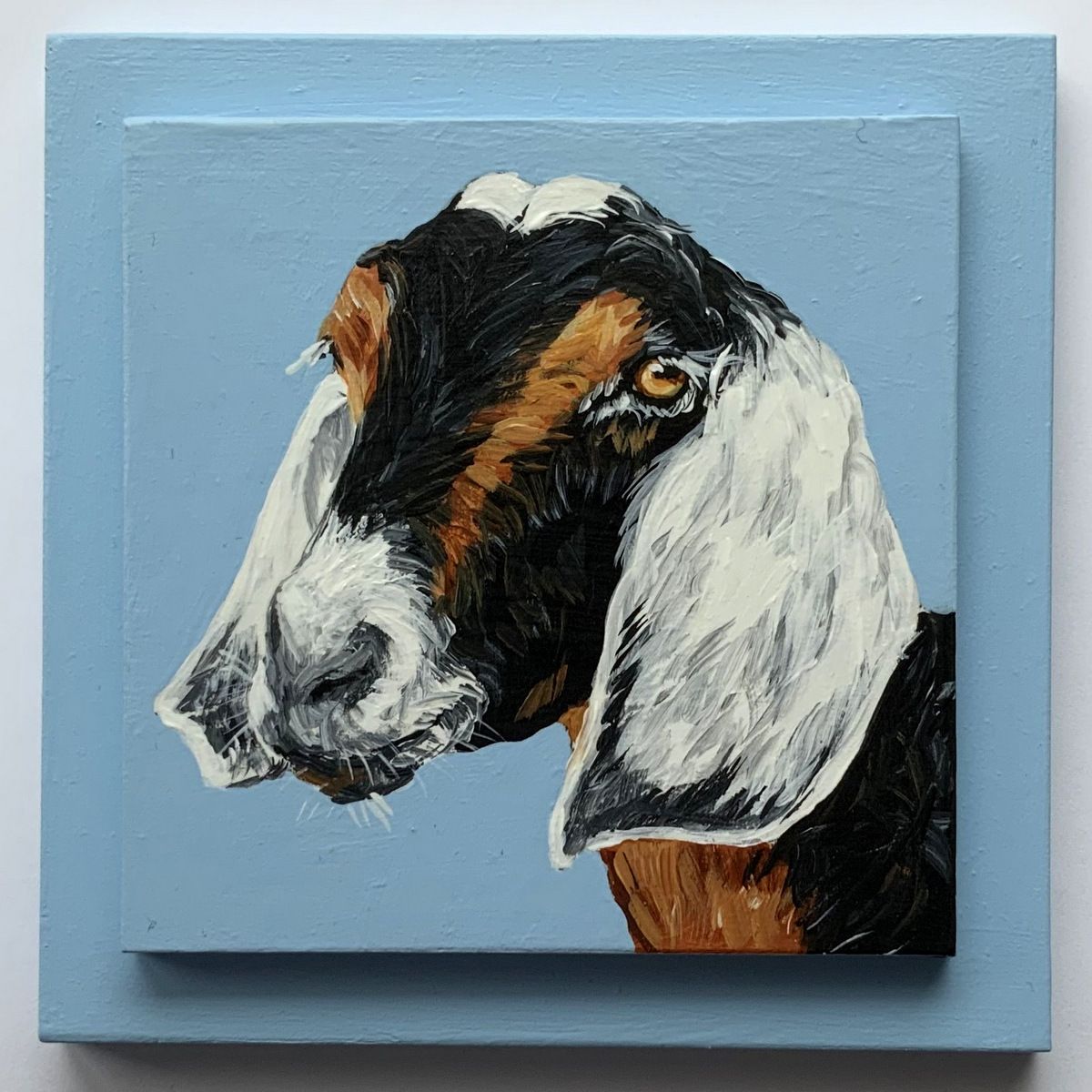 Sofia the Goat on Light Blue 
