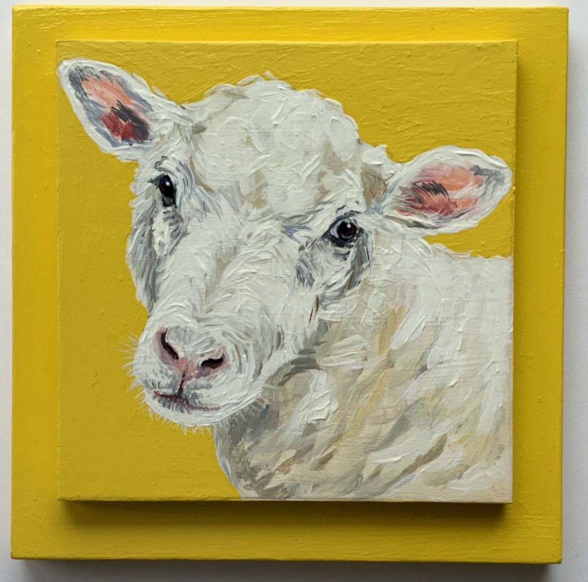 Ewan the Lamb on Yellow