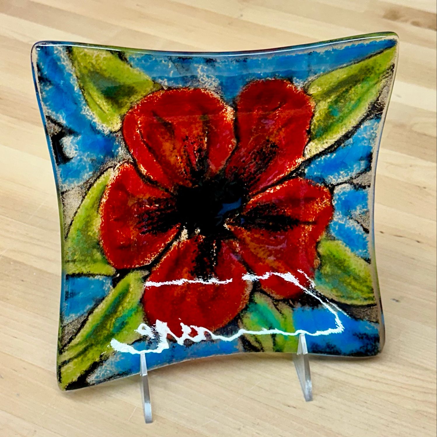 8x8 Painterly Poppy Plate 