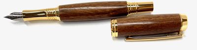Fountain Pen Rosewood with Gold - Sid Watts Fountain Pen Rosewood with Gold - Sid Watts