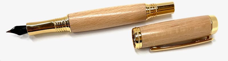Fountain Pen Beech with Gold - Sid Watts