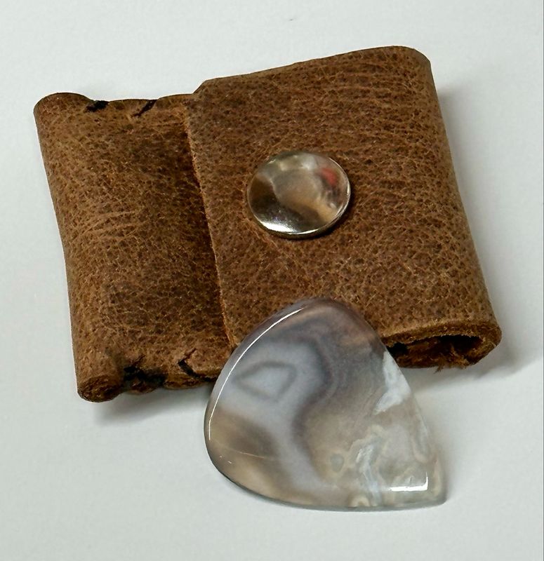 White Plume Agate Guitar Pick - Fundy Treasures
