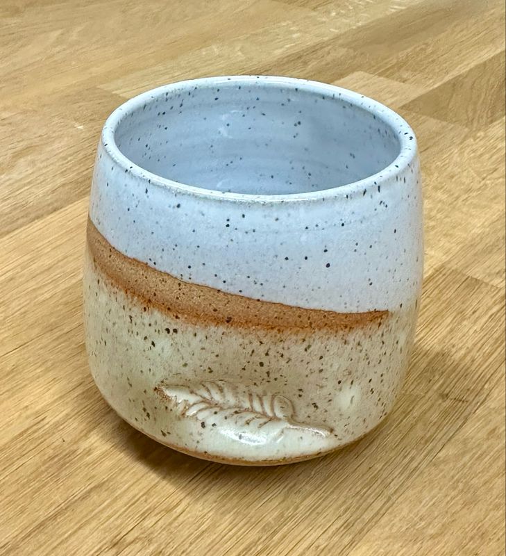 White and Brown Leaf Tumbler - Andrea Puszkar