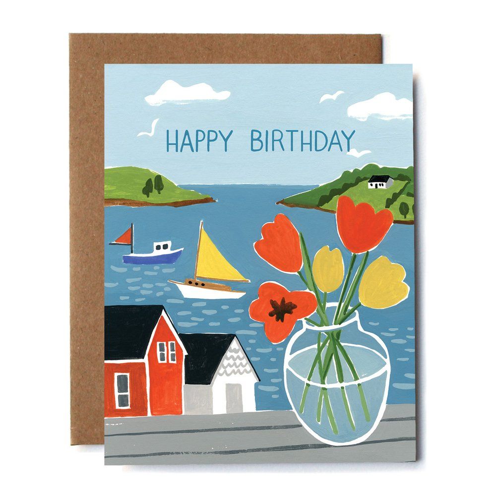 Happy Birthday Seaside Card - Kat Frick Miller 