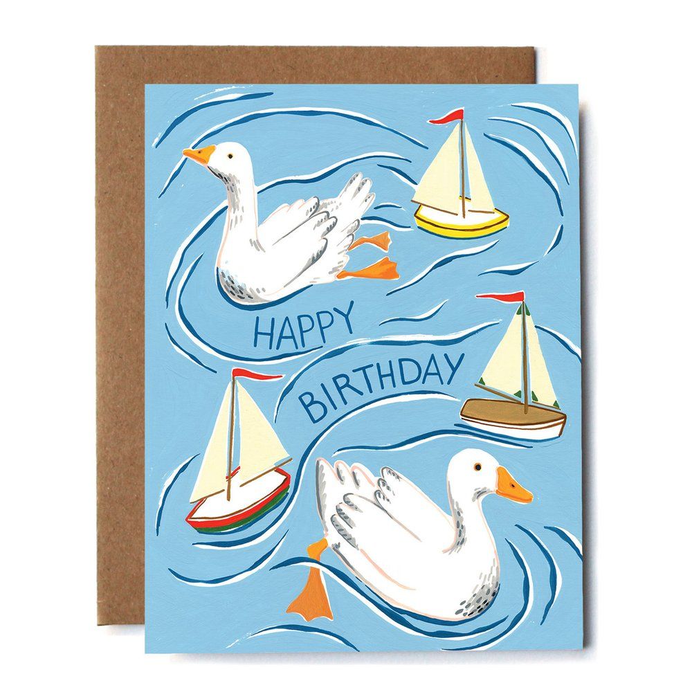 Happy Birthday Geese Card - Kat Frick Miller 