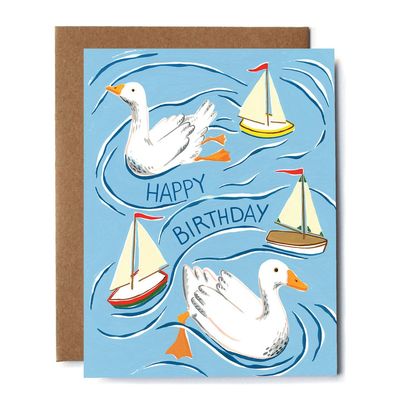 Happy Birthday Geese Card - Kat Frick Miller 