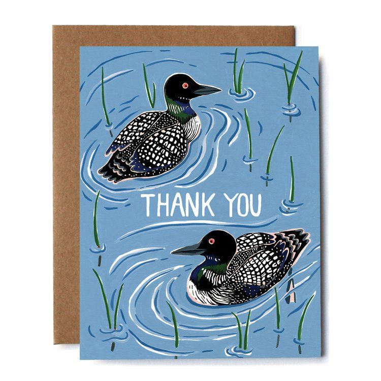 Thank You Loon Card - Kat Frick Miller 