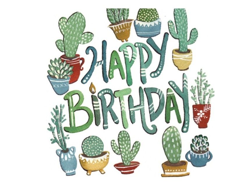 Happy Birthday Cactus Card - Sarah Duggan