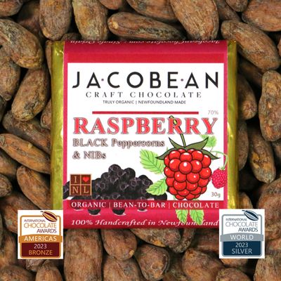 Raspberry Black Peppercorn Chocolate Bar - Jacobean 