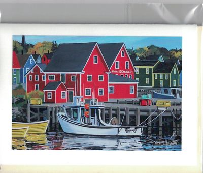 Lunenburg Waterfront White Fishing Boat Card -Andrew Meredith Lunenburg Waterfront White Fishing Boat Card -Andrew Meredith