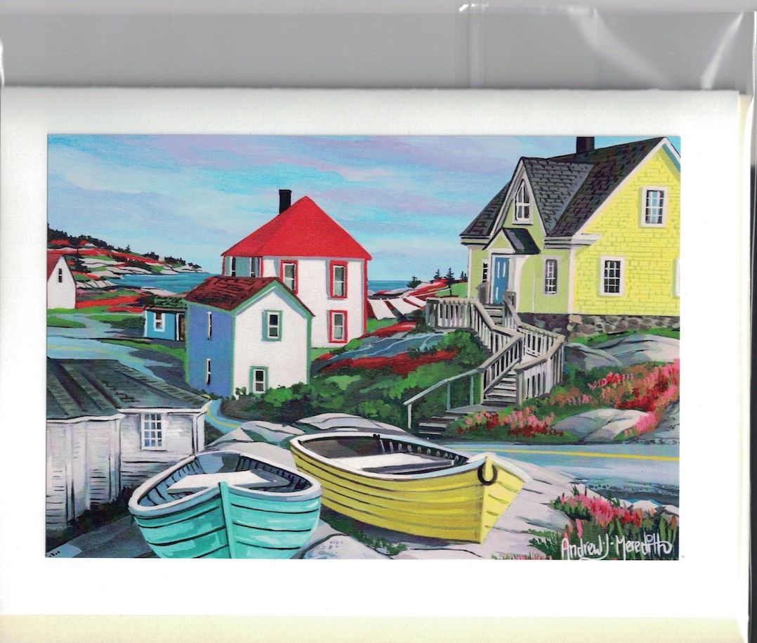 At Peggy's Cove (Yellow House) Card - Andrew Meredith At Peggy's Cove (Yellow House) Card - Andrew Meredith