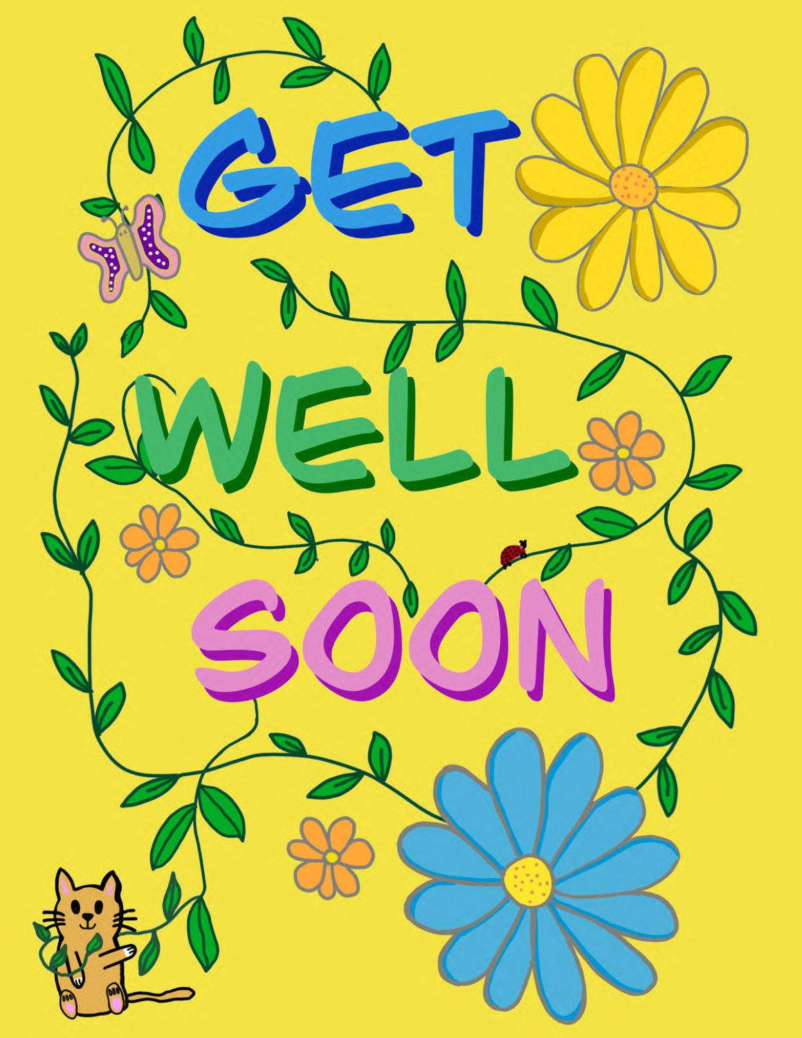 Get Well Soon Card - Halicat Get Well Soon Card - Halicat