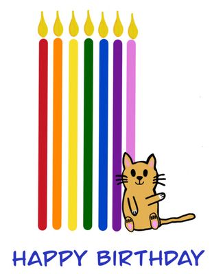 Happy Birthday Rainbow Candles - Halicat Happy Birthday Rainbow Candles - Halicat