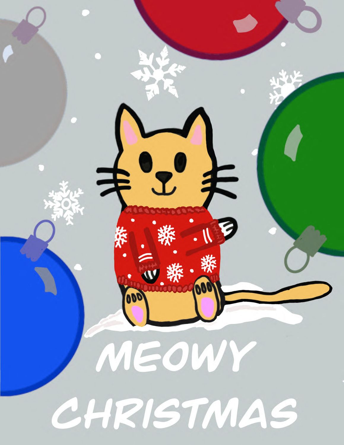 Meowy Christmas Card - Halicat Meowy Christmas Card - Halicat