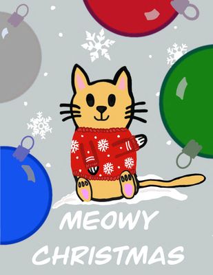 Meowy Christmas Card - Halicat Meowy Christmas Card - Halicat