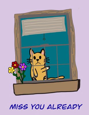 Miss You Already Card - Halicat