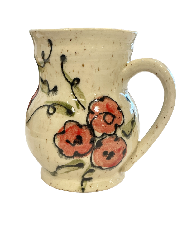 Hand Painted Poppies Booty Mug - Alicia Kate