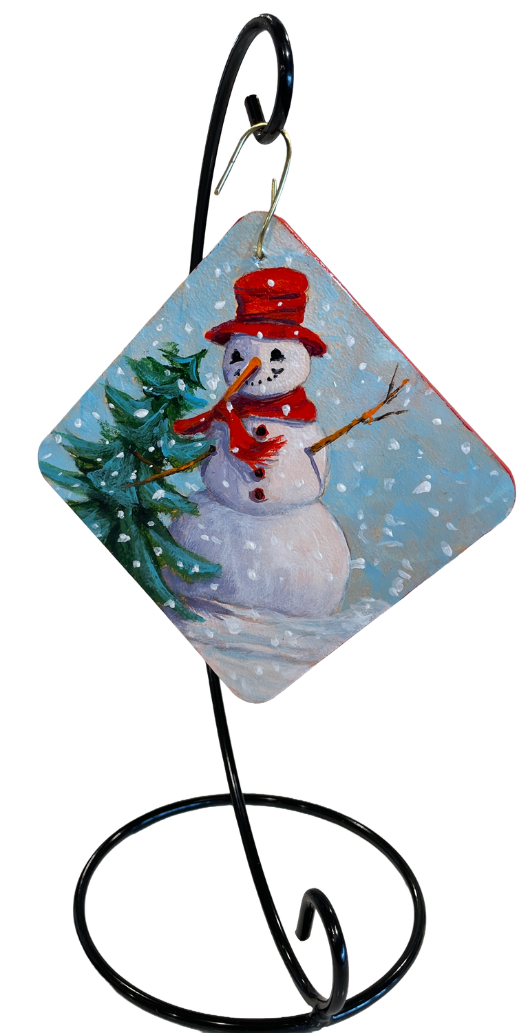 Snowman Mini Diamond Ornament with Stand #1 Snowman Mini Diamond Ornament with Stand #1