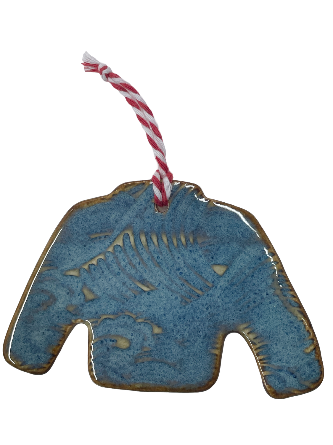 Blue Sweater with Waves Porcelain Ornament - MITM Blue Sweater with Waves Porcelain Ornament - MITM