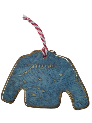 Blue Sweater with Waves Porcelain Ornament - MITM Blue Sweater with Waves Porcelain Ornament - MITM