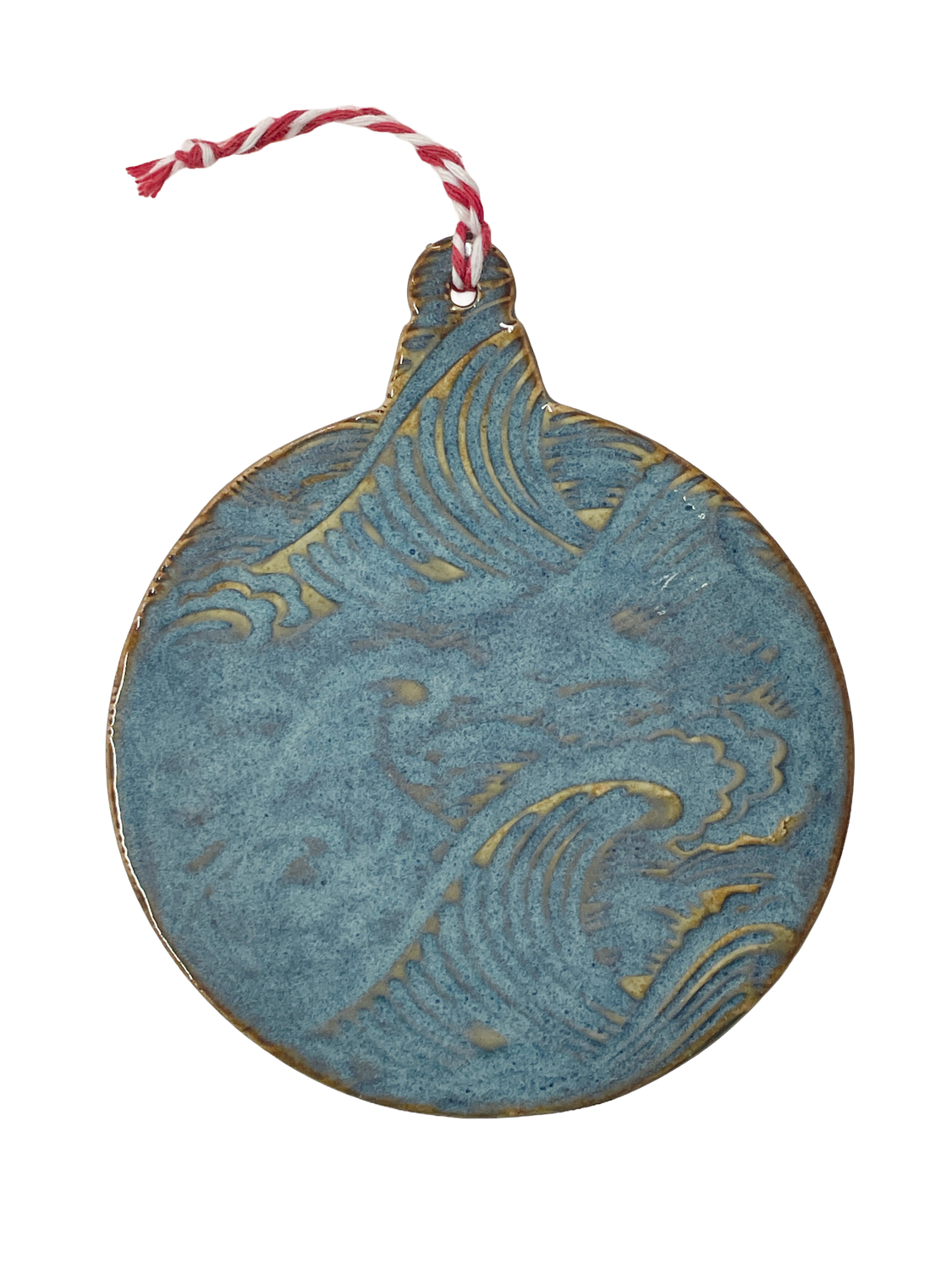 Large Bauble with Wave Porcelain Ornament - MITM Large Bauble with Wave Porcelain Ornament - MITM