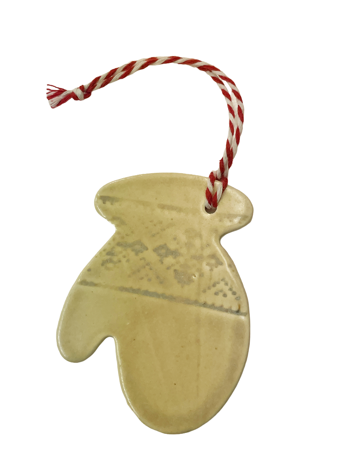 Cream Mitten Porcelain Ornament - MITM Cream Mitten Porcelain Ornament - MITM