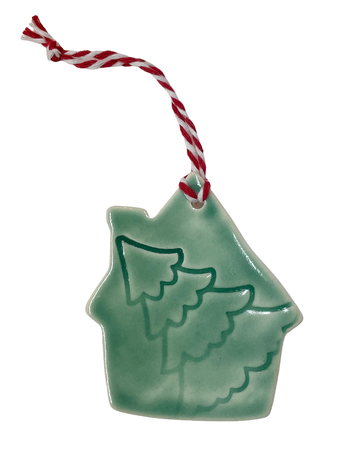 Green House with Tree Porcelain Ornament - MITM 