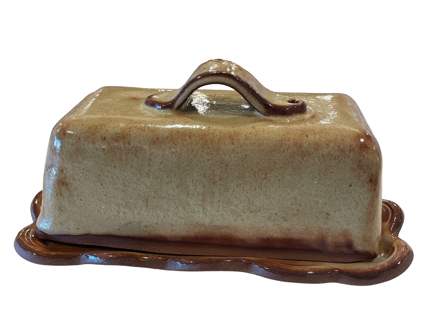 Butter Dish Full Size Tan / Rust - MITM Butter Dish Full Size Tan / Rust - MITM