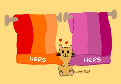 Hers &amp; Hers Towels - Halicat