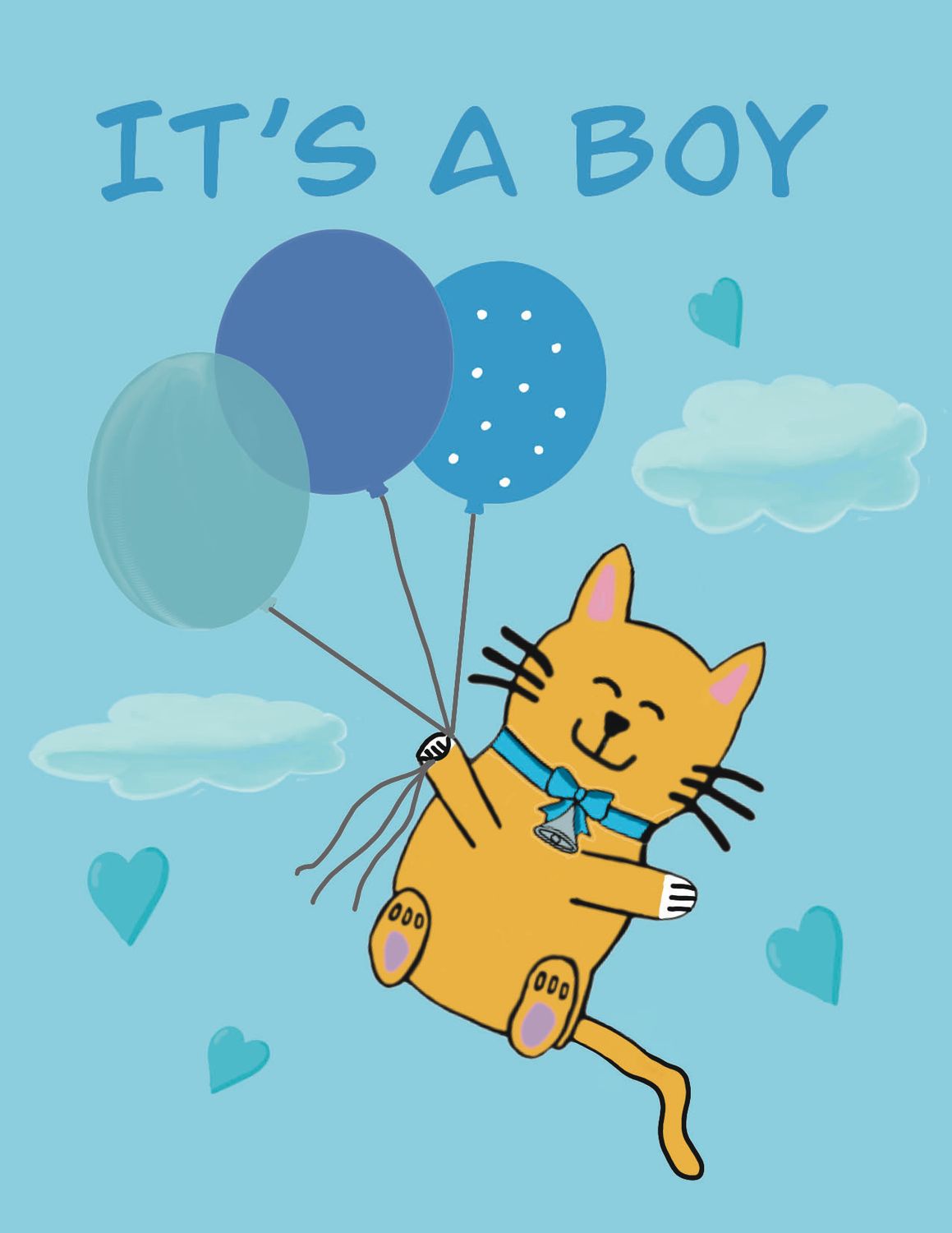 It&#39;s A Boy card - Halicat
