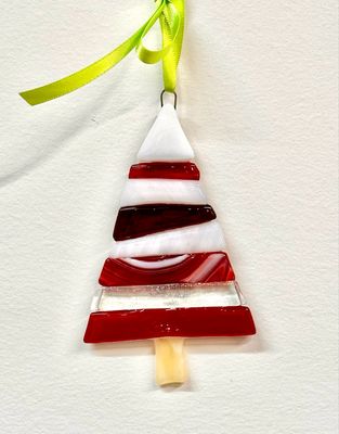 Christmas Tree (Red &amp; White) Hanging Ornament - Moxy