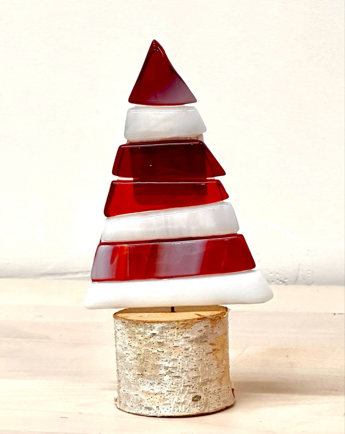 Christmas Tree (Red &amp; White) on Wood - Moxy