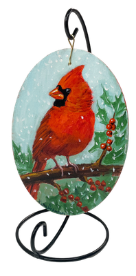 Cardinal Large Oval w Stand - Lynn Johnson Cardinal Large Oval w Stand - Lynn Johnson