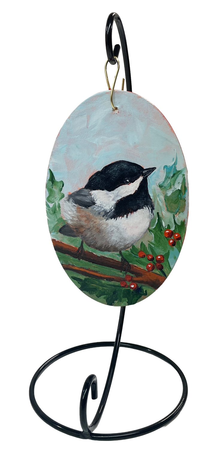 Chickadee Oval w Stand - Lynn Johnson Chickadee Oval w Stand - Lynn Johnson