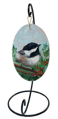 Chickadee Oval w Stand - Lynn Johnson