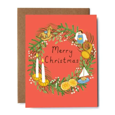 Christmas Wreath Card - Kat Frick Miller