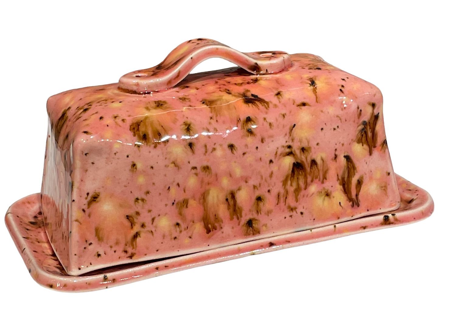 Butter Dish Full Size Pink Mottled - MITM Butter Dish Full Size Pink Mottled - MITM